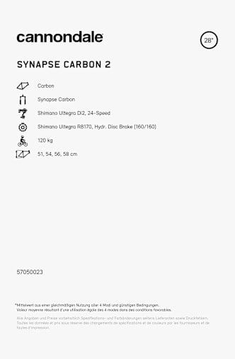 Cannondale Synapse Carbon 2 28 Rennvelo Grau