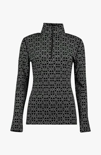 icebreaker Women Merino 260 Oasis Vertex LS Half Zip Alpine Geo femmes Noir