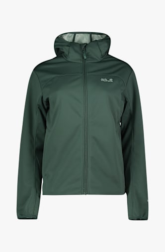 Jack Wolfskin Windhain 2 Hooded Damen Softshelljacke Dunkelgrün