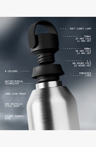 Chilly`s Series 3 Onyx 1 L Trinkflasche Silber