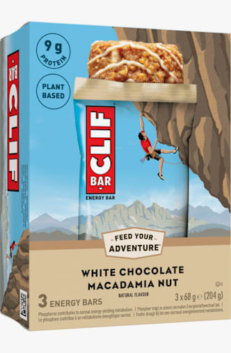 Clif Bar White Chocolate Macadamia Nut 3 x 68 g barretta per lo sport Marrone