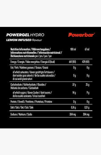 Powerbar Hydro Lemon Infused 24 x 67 ml Energy Gel Gelb