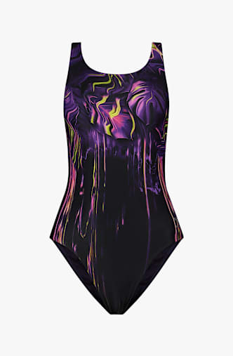 speedo Placement Printed Powerback maillot de bain femmes Noir