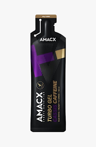 AMACX 12-Pack Turbo Cassis + caffein Energy Gel Schwarz
