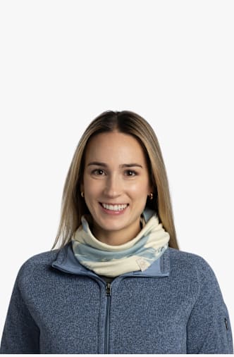 Buff Merino Heavyweight Digital Prints Neckwarmer Blau