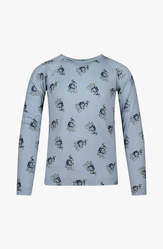 icebreaker Merino 200 Oasis Bear Tour manche longue thermique enfants Bleu Clair