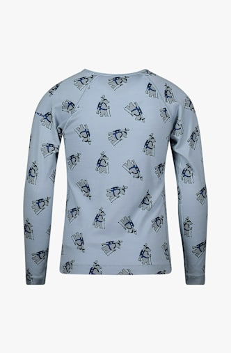 icebreaker Merino 200 Oasis Bear Tour manche longue thermique enfants Bleu Clair