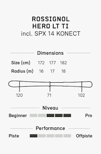 Rossignol Hero LT TI Konect Ski Set 26/27 Rot