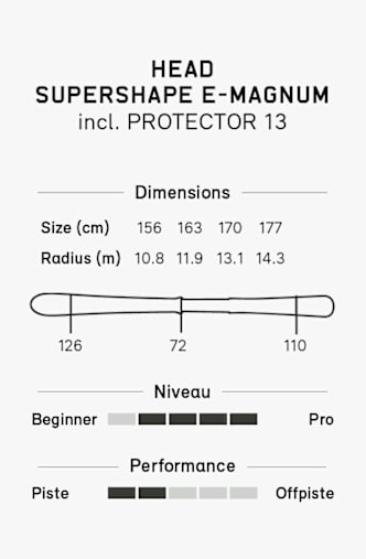HEAD Supershape e-Magnum ski set 26/27 Gris