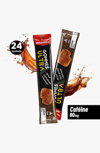 Overstim's Gommes Ultra Cola + caféine 24 x 4 gomme energetiche Marrone