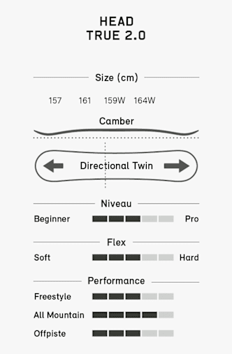 HEAD True 2.0 snowboard 26/27 Grigio