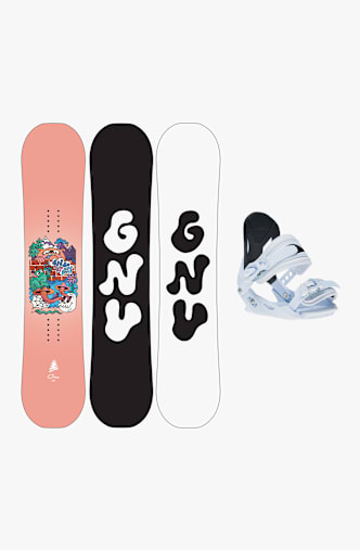 Gnu Playdate Grom snowboard set enfants 26/27 Corail