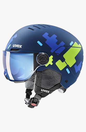 uvex Rocket visor Kinder Skihelm Blau