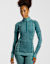 Kari Traa Smekker Merino Half-Zip manche longue thermique femmes Petrol