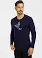 icebreaker Merino 200 Oasis Skiing Yeti manche longue thermique hommes Bleu Foncé 55671 1