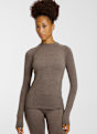 Odlo Seamless Performance Wool manche longue thermique femmes Marron 68441 1