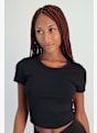 Nike Dri-FIT One Fitted Crop t-shirt femmes Noir 27624 7