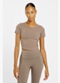 Nike Dri-FIT One Fitted Crop t-shirt femmes Marron 36684 1