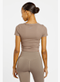 Nike Dri-FIT One Fitted Crop t-shirt femmes Marron 36684 2