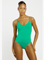 Nike Effortless Essential V-Neck maillot de bain femmes Vert 38918 1