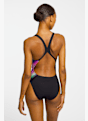 speedo Club Training Placement Printed Powerback Damen Badeanzug Schwarz 44240 2