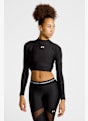 Under Armour HeatGear® Crop Mock Damen Longsleeve Schwarz 47651 2