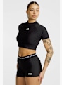 Under Armour HeatGear® Crop Mock t-shirt femmes Noir 47658 2