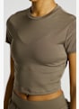 POWERZONE Cropped t-shirt femmes Marron 48126 5