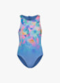speedo Hydrasuit Print Mädchen Badeanzug Blau 49149 1