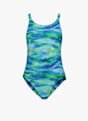 speedo Allover Printed Leaderback costume da bagno donna Verde 49278 1