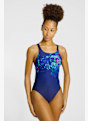speedo Placement Printed Leaderback maillot de bain femmes Bleu 49282 1