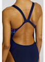 speedo Placement Printed Leaderback Damen Badeanzug Blau 49282 3