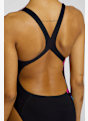 speedo Placement Printed Powerback Damen Badeanzug Schwarz 49297 3