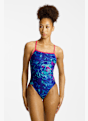 speedo Club Training 2.0 Vanquisher Printed V-Back maillot de bain femmes Bleu 49292 2