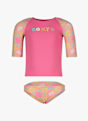 Roxy Check 50+ lycra shirt + slip bimbo Pink 50218 1