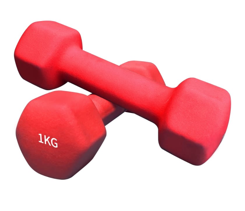 Hexagonal Neoprene 2 x 1 kg set bilanciere