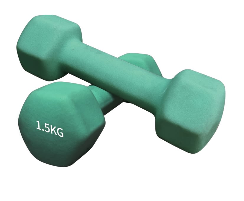 Hexagonal Neoprene 2 x 1.5 kg set bilanciere