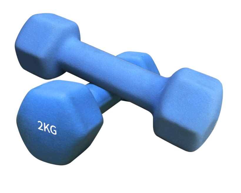 Hexagonal Neoprene 2 x 2 kg set bilanciere