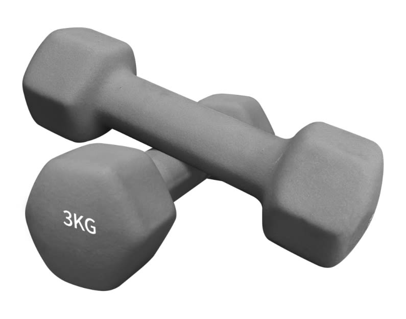 Hexagonal neoprene 2 x 3 kg set bilanciere