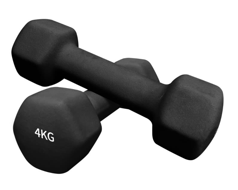 Hexagonal neoprene 2 x 4 kg set bilanciere