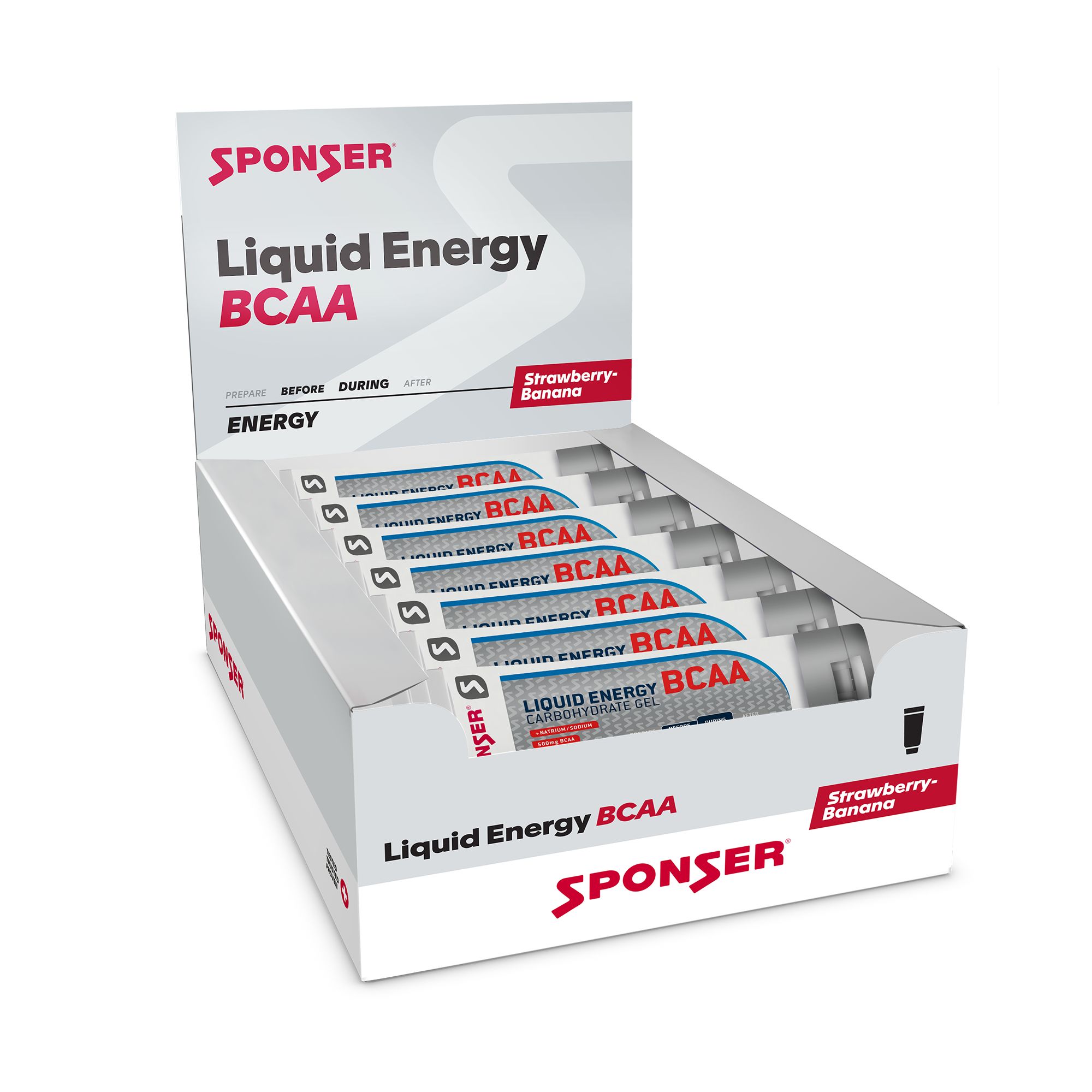 Liquid Energy BCAA Strawberry Banan 18 x 70 g Energy Gel