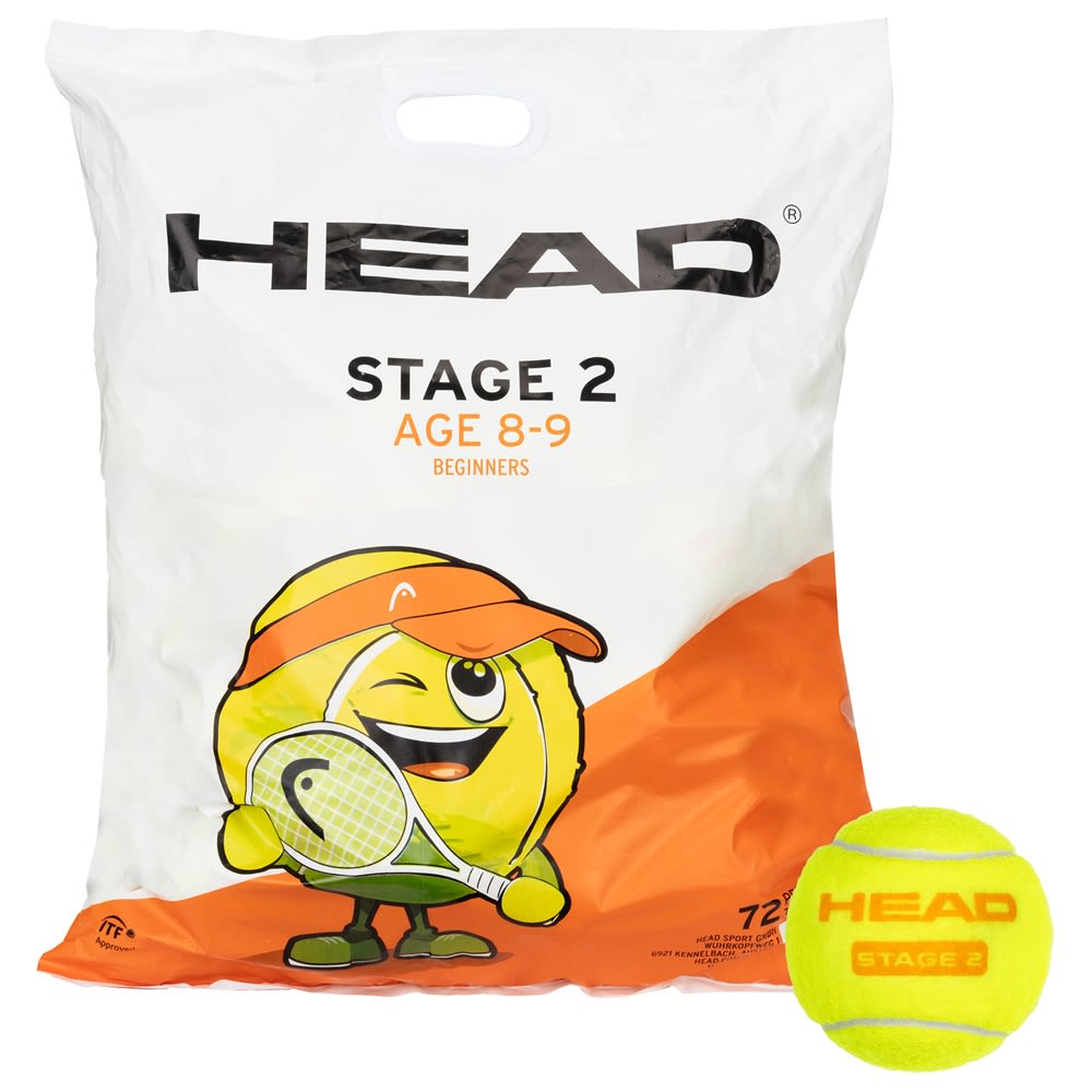 72-Pack Stage 2 balles de tennis enfants