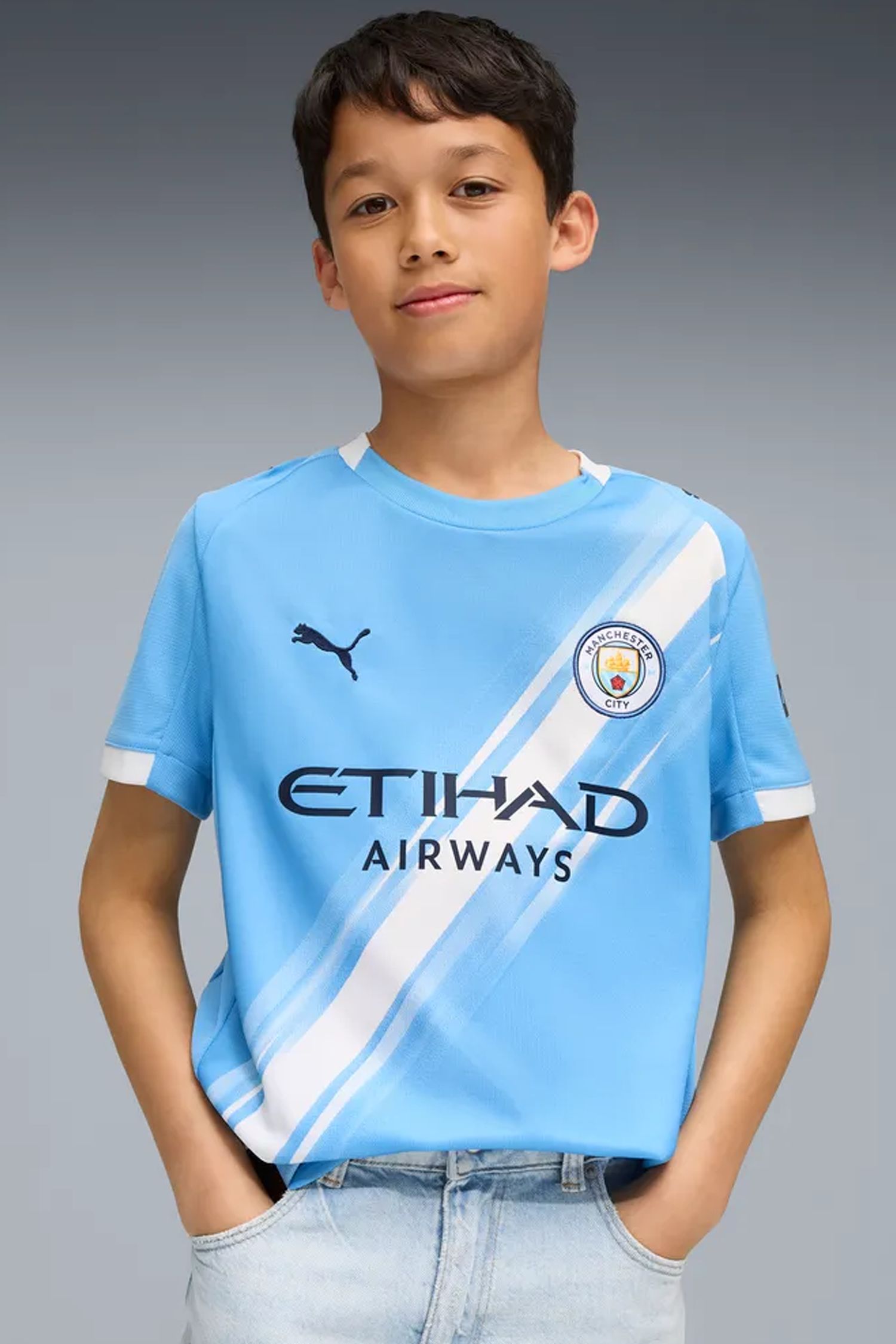 Manchester City Home Replica Kinder Fussballtrikot 25/26