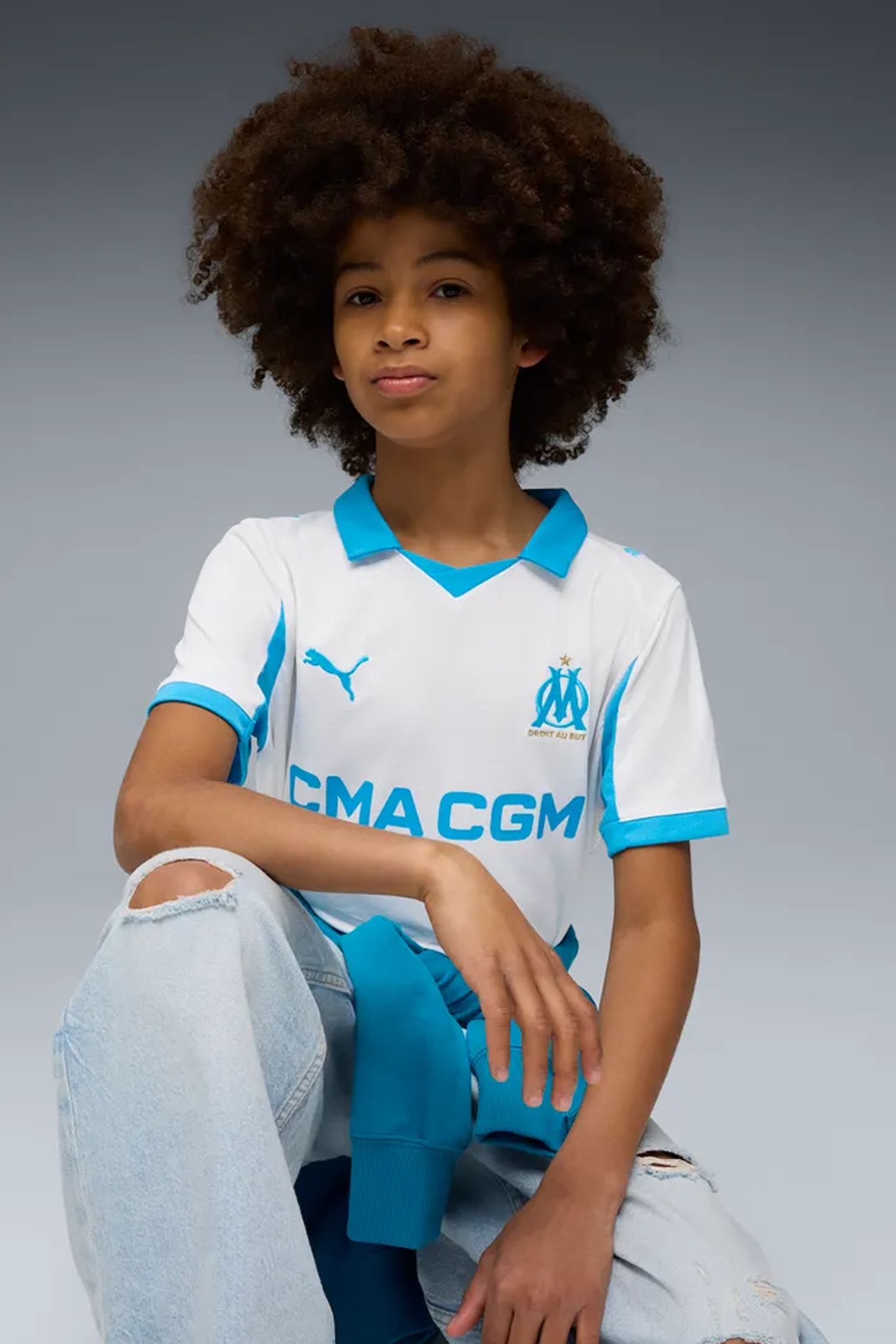 Olympique Marseille Home Replica Kinder Fussballtrikot 25/26
