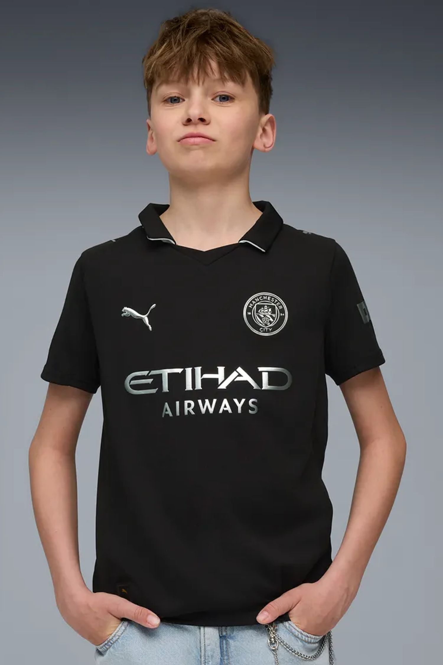 Manchester City Away Replica Kinder Fussballtrikot 25/26