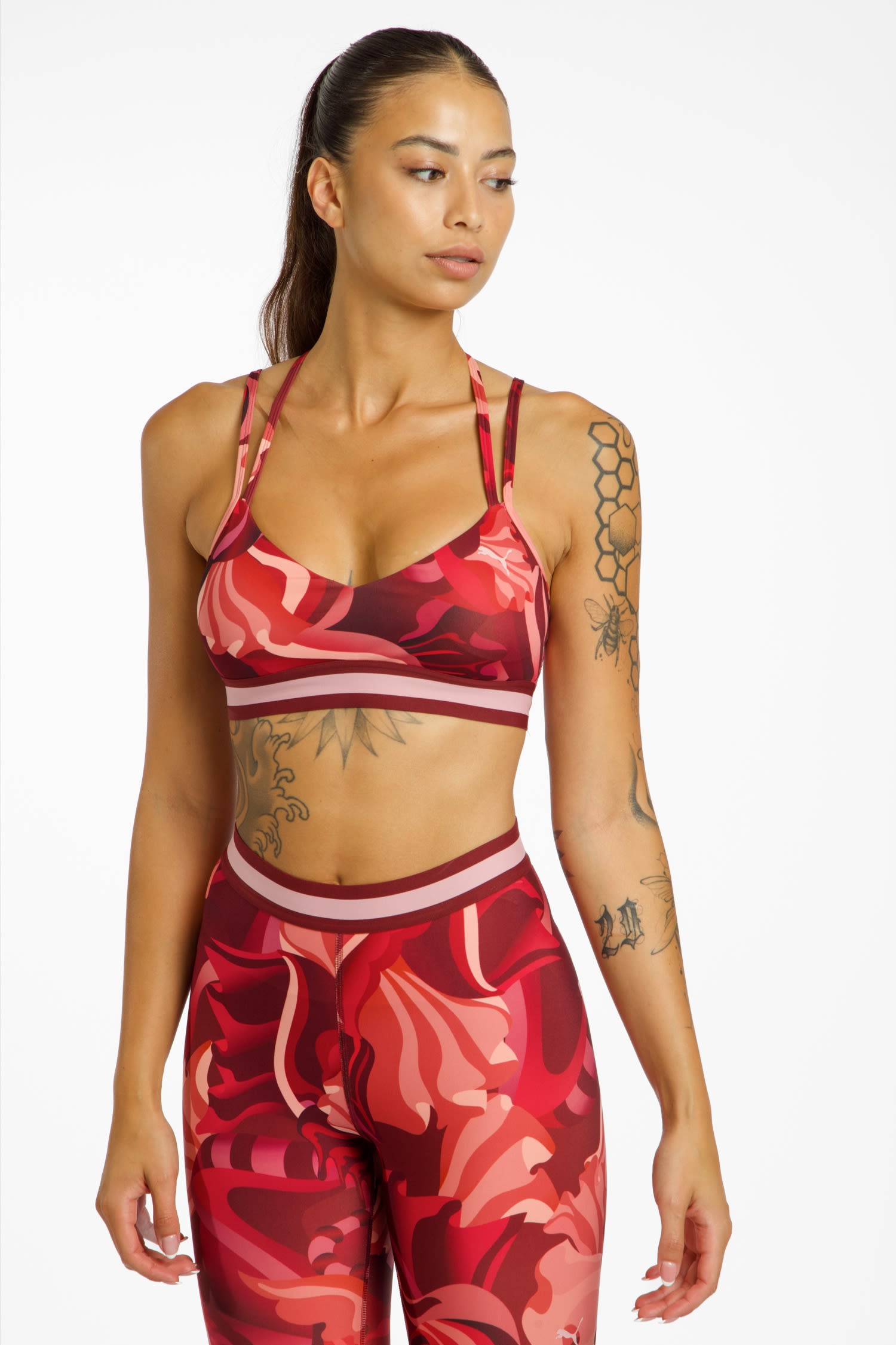 Floral Ribbon Strappy Low Damen Sport-BH