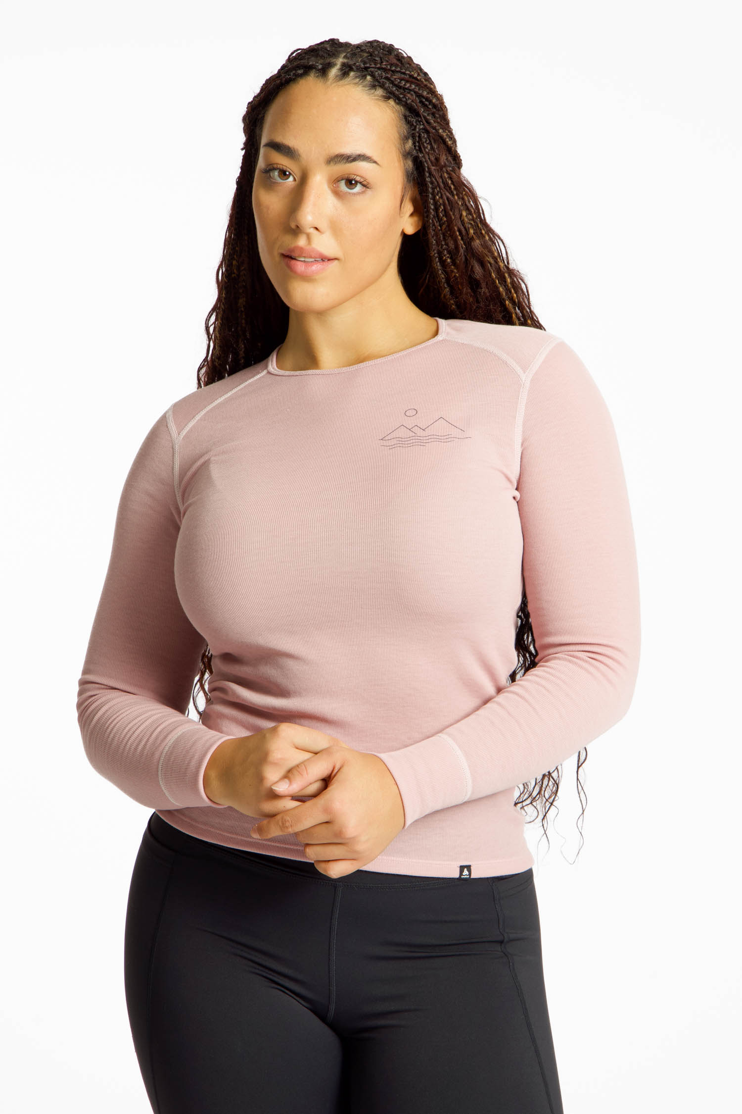 Active Warm Special Mountain Print Damen Thermo Longsleeve