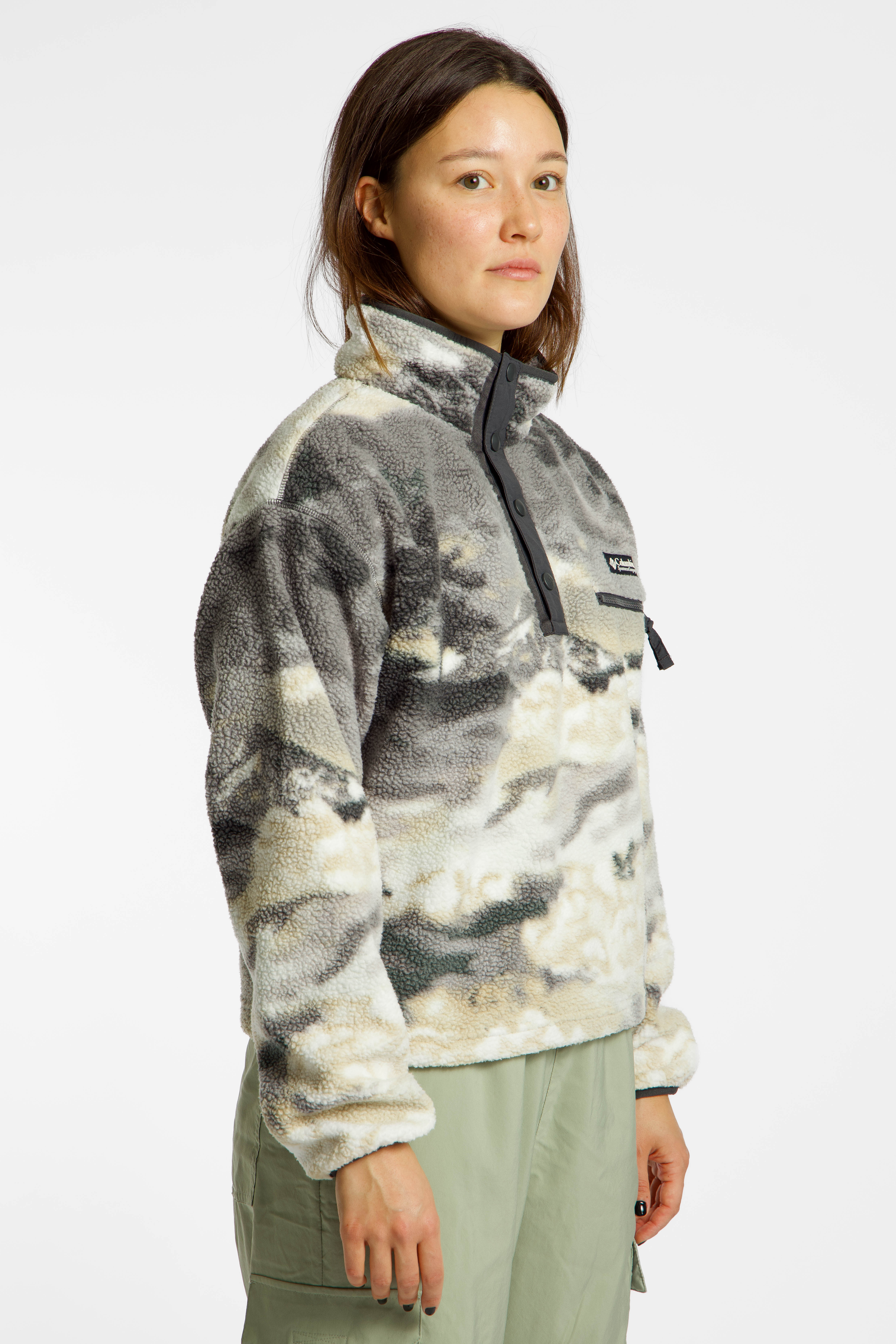 Helvetia™ II Cropped Printed Sherpa Half Snap Damen Midlayer