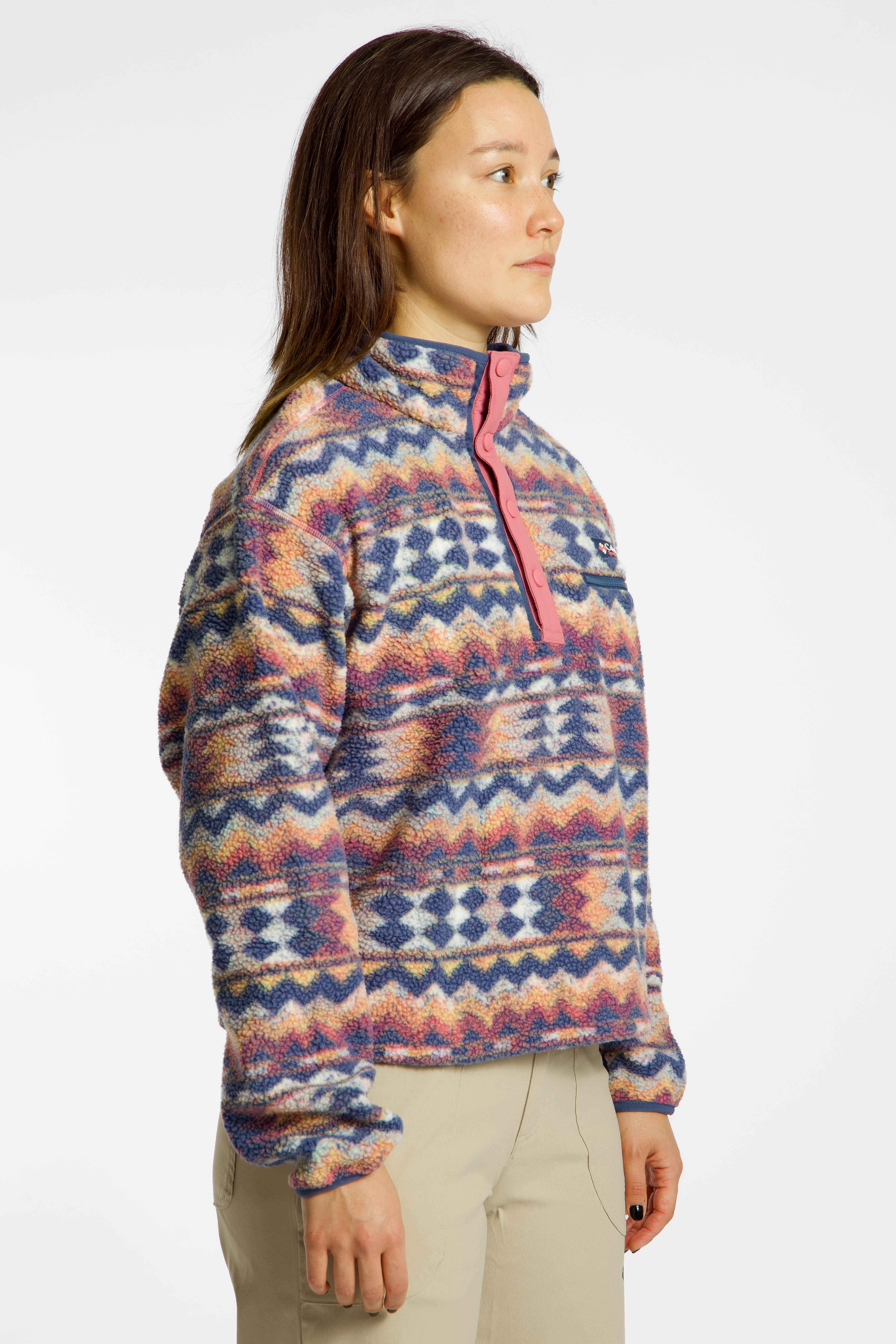 Helvetia™ II Cropped Printed Sherpa Half Snap Damen Midlayer