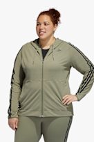 adidas Performance 3 Streifen Plus Size Damen Trainingsjacke olive